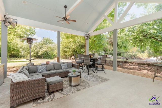 1360 Calhoun St, Macon, GA 31201 - view of patio with outdoor dining space, an outdoor living space, and ceiling fan