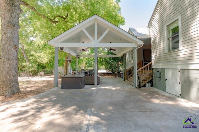 1360 Calhoun St, Macon, GA 31201 - view of patio with ceiling fan and an outdoor living space