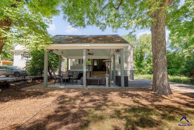 1360 Calhoun St, Macon, GA 31201 - view of patio / terrace featuring ceiling fan and an outdoor hangout area
