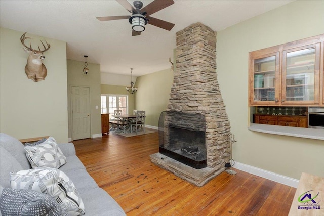 283 Limestone Rd, Cochran, GA 31014 - living area with light wood-type flooring, a ceiling fan, and baseboards
