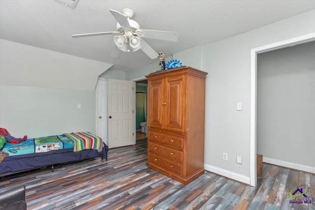 283 Limestone Rd, Cochran, GA 31014 - bedroom with wood finished floors, baseboards, ceiling fan, and a textured ceiling