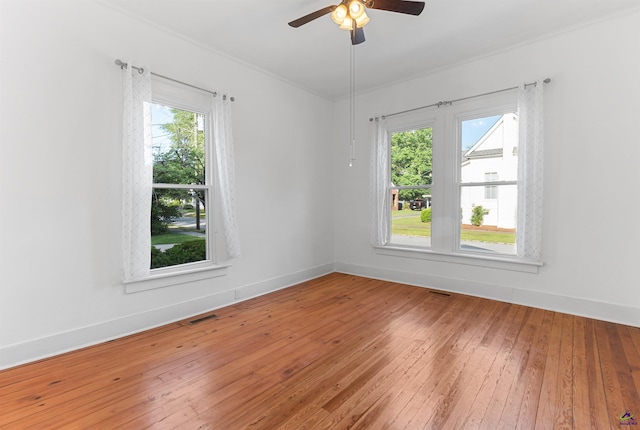 110 Minor Ave, Montezuma, GA 31063 - unfurnished room with plenty of natural light, hardwood / wood-style flooring, crown molding, and baseboards