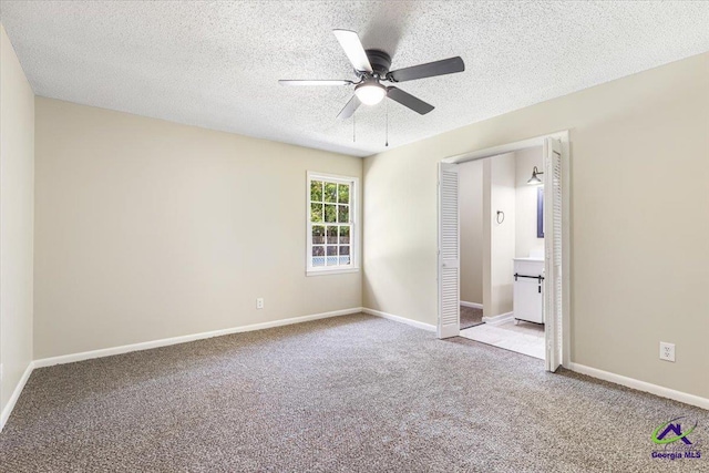 214 Markwood Dr, Warner Robins, GA 31093 - spare room featuring ceiling fan, carpet floors, a textured ceiling, and baseboards