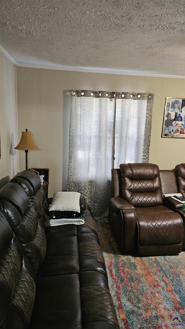 129 Tinker Blvd, Warner Robins, GA 31093 - living room featuring crown molding and a textured ceiling