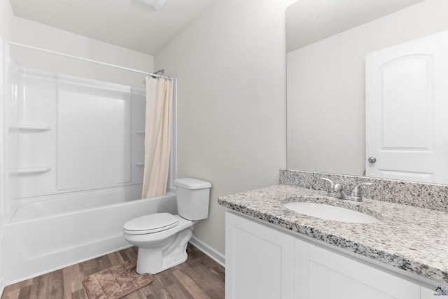 630 Ivy Brook Way, Macon, GA 31210 - full bath with vanity, toilet, wood finished floors, shower / bath combo, and baseboards