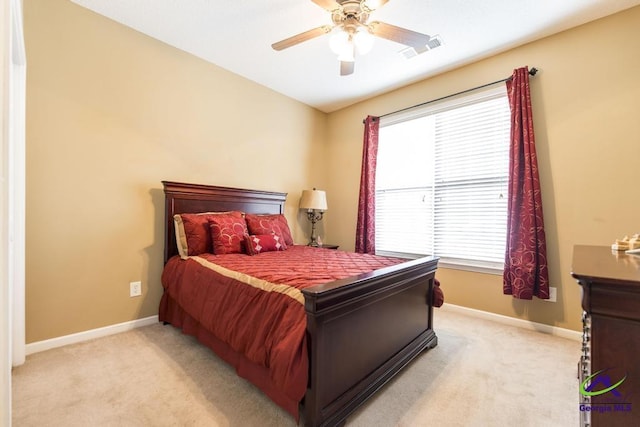 201 Loudon Hill Dr, Warner Robins, GA 31088 - bedroom with light carpet, baseboards, and ceiling fan