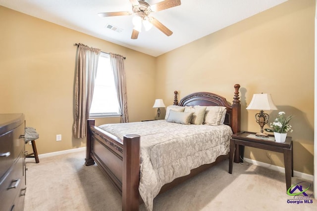 201 Loudon Hill Dr, Warner Robins, GA 31088 - bedroom featuring light colored carpet, baseboards, and a ceiling fan