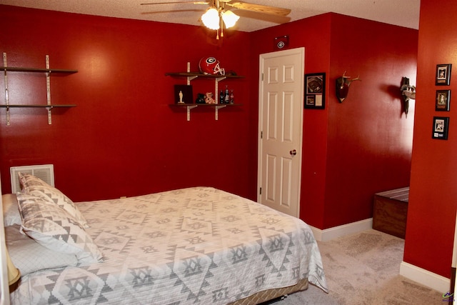 303 Shane, Perry, GA 31069 - carpeted bedroom with baseboards and ceiling fan