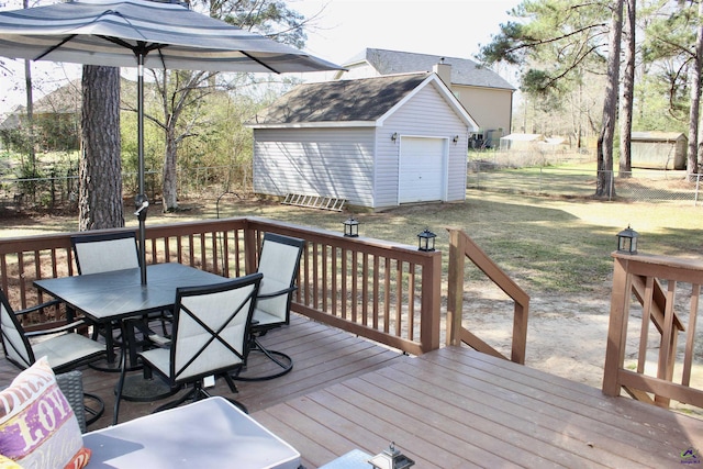 303 Shane, Perry, GA 31069 - deck with an outdoor structure, outdoor dining area, and a garage