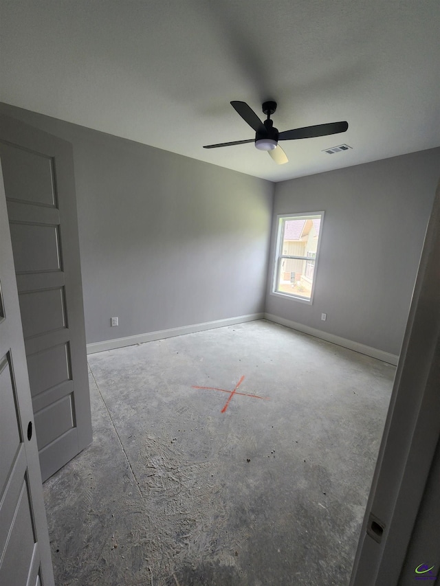 109 Silver Maple Ct, Byron, GA 31008 - spare room with concrete floors, ceiling fan, and baseboards