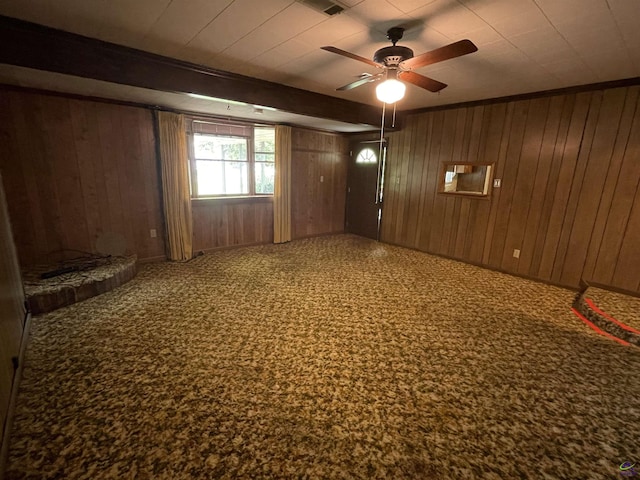 122 Cheryl Blvd, Warner Robins, GA 31088 - unfurnished room featuring ceiling fan and wooden walls