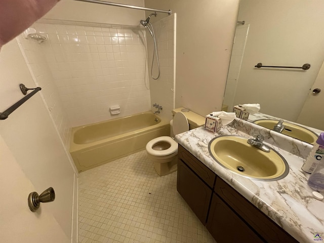 122 Cheryl Blvd, Warner Robins, GA 31088 - bathroom featuring vanity, shower / bath combination, toilet, and tile patterned flooring