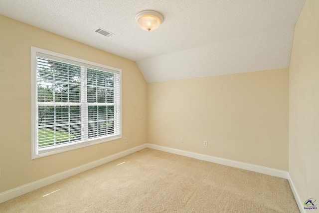 107 Rachael Ln, Warner Robins, GA 31088 - bonus room featuring carpet, lofted ceiling, and a textured ceiling