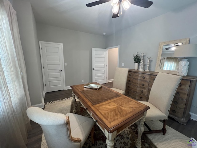 508 Nandina Ct, Warner Robins, GA 31088 - office space with wood finished floors, a ceiling fan, and baseboards