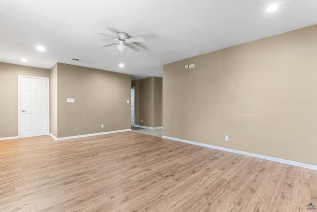2105 Mutual Ave, Macon, GA 31204 - empty room with ceiling fan, light wood-type flooring, recessed lighting, and baseboards