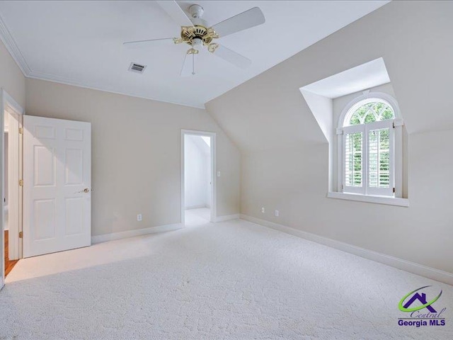 113 Troon Way, Macon, GA 31210 - bonus room with carpet floors, vaulted ceiling, a ceiling fan, and baseboards