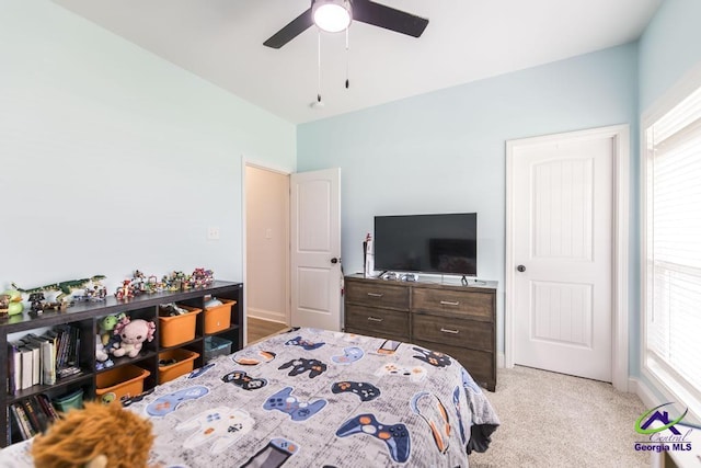 107 Field View Ln, Kathleen, GA 31047 - bedroom featuring light colored carpet and ceiling fan