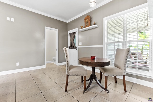2725 Moseley Rd, Byron, GA 31008 - dining room with ornamental molding, baseboards, and light tile patterned floors