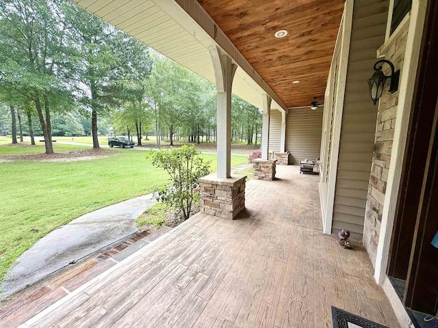 183 Terrell Rd, Elko, GA 31025 - porch with a yard and ceiling fan