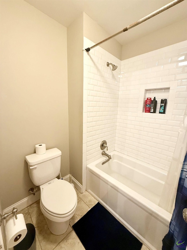 183 Terrell Rd, Elko, GA 31025 - full bath featuring shower / bath combination with curtain, toilet, baseboards, and tile patterned floors