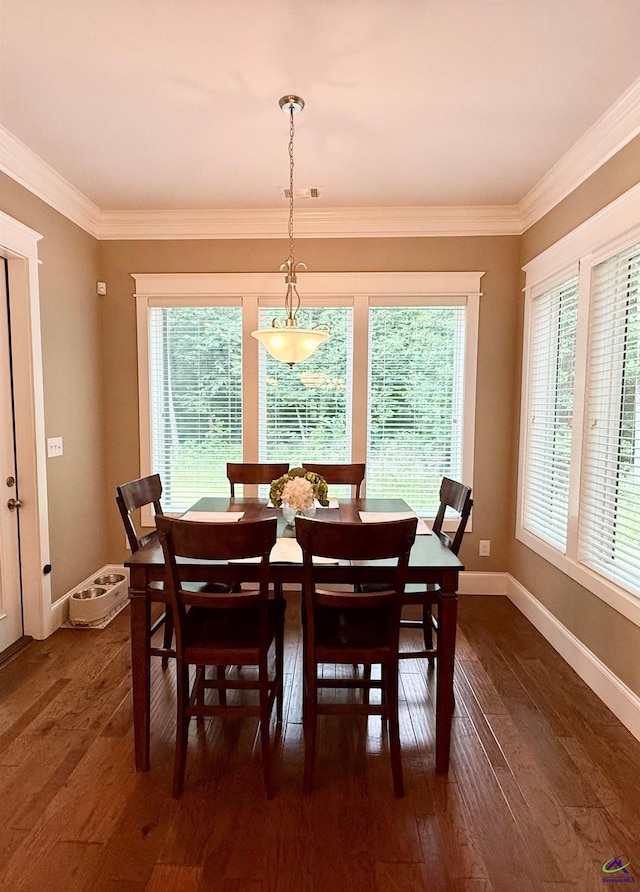 183 Terrell Rd, Elko, GA 31025 - dining space with dark wood-style floors, ornamental molding, and baseboards
