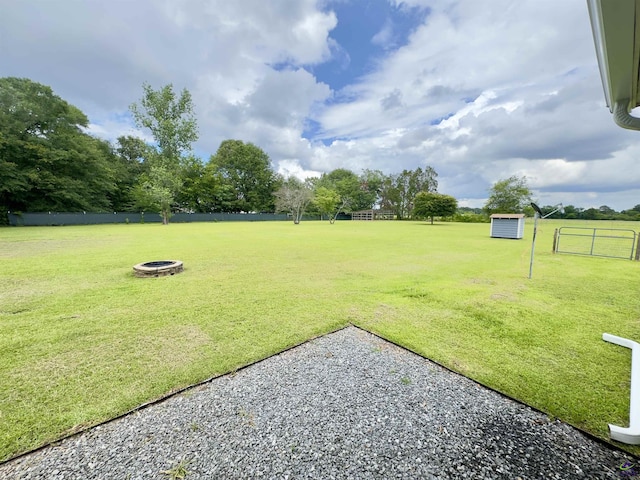 221 Fox Hound Dr, Byron, GA 31008 - view of yard featuring an outdoor fire pit