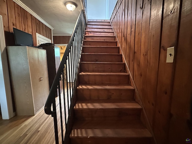621 Forest Hill Rd, Macon, GA 31220 - stairs with wood finished floors and wooden walls