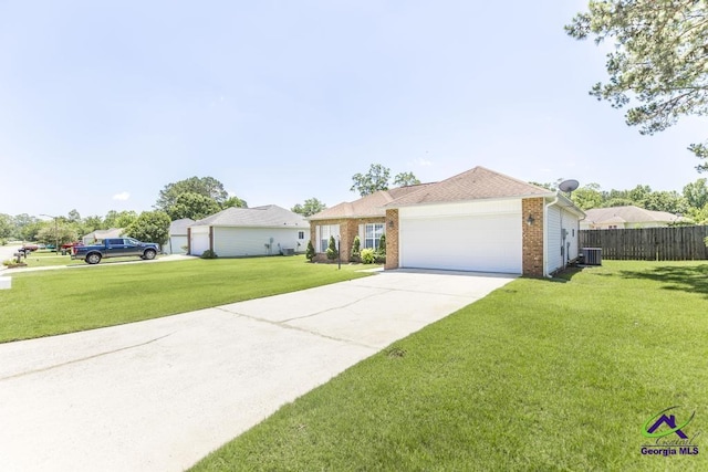 113 Castle Pines Dr, Bonaire, GA 31008 - single story home featuring central AC, brick siding, a garage, and driveway