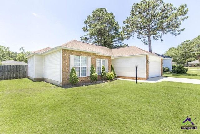 113 Castle Pines Dr, Bonaire, GA 31008 - ranch-style home featuring driveway, an attached garage, and brick siding