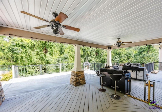 117 Richfield Cir, Kathleen, GA 31047 - wooden terrace featuring a ceiling fan