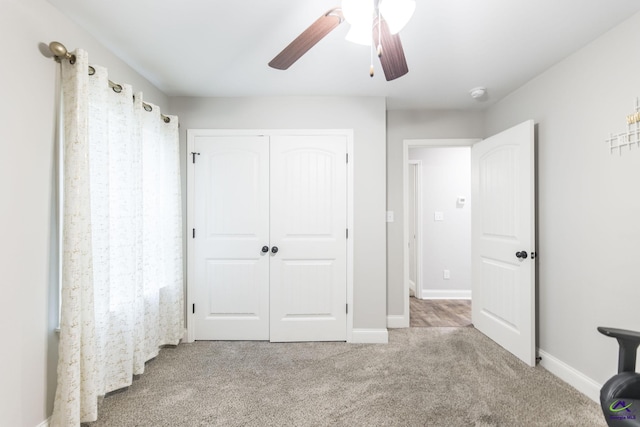 224 Allentown Ln, Macon, GA 31216 - unfurnished bedroom featuring carpet floors, a closet, ceiling fan, and baseboards