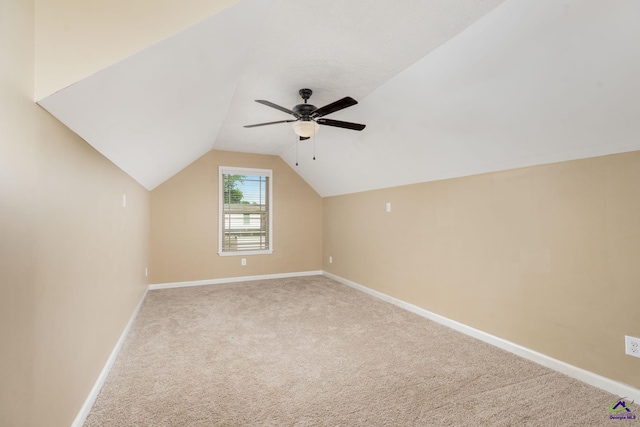 303 Grand Reserve Way, Kathleen, GA 31047 - additional living space with baseboards, vaulted ceiling, ceiling fan, and carpet floors