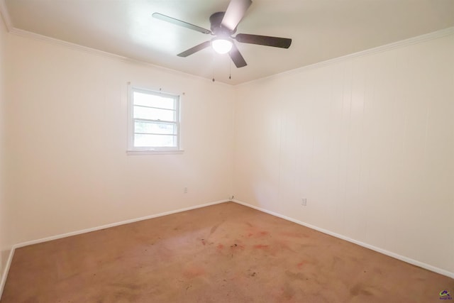 431 Alabama Ave, Warner Robins, GA 31093 - unfurnished room with crown molding, ceiling fan, and light carpet