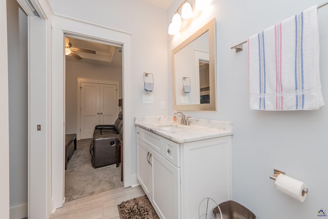 202 Brook Hollow Ct, Kathleen, GA 31047 - bathroom featuring vanity and ceiling fan