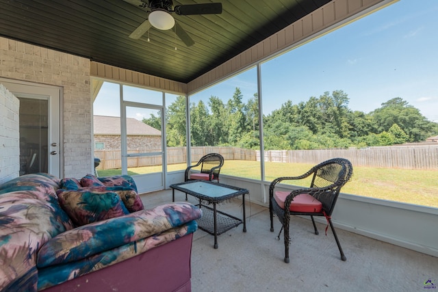 202 Brook Hollow Ct, Kathleen, GA 31047 - sunroom / solarium featuring ceiling fan and outdoor lounge area