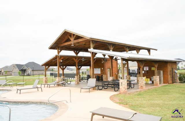 111 Farmers Way, Perry, GA 31069 - surrounding community with a gazebo, a swimming pool, and a patio
