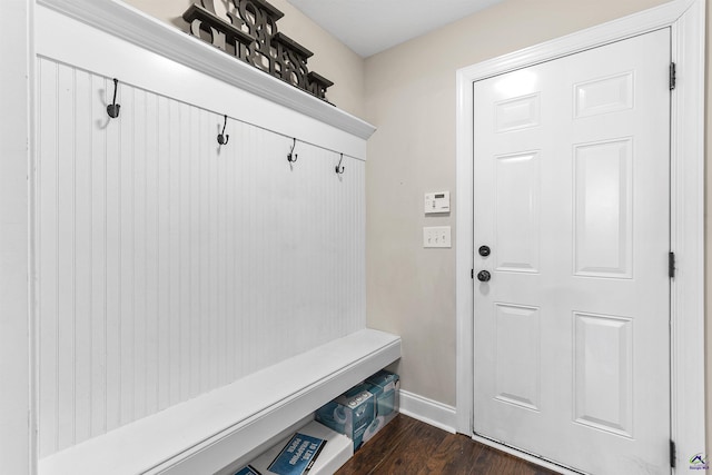 304 Kendall Ct, Perry, GA 31069 - mudroom featuring dark wood finished floors and baseboards