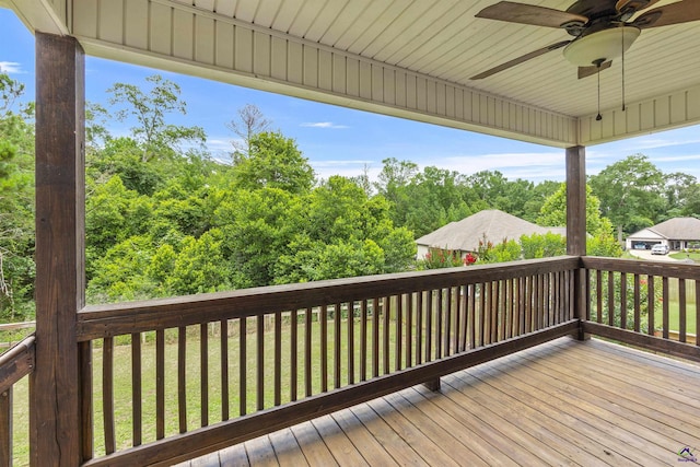 304 Kendall Ct, Perry, GA 31069 - wooden deck with a ceiling fan