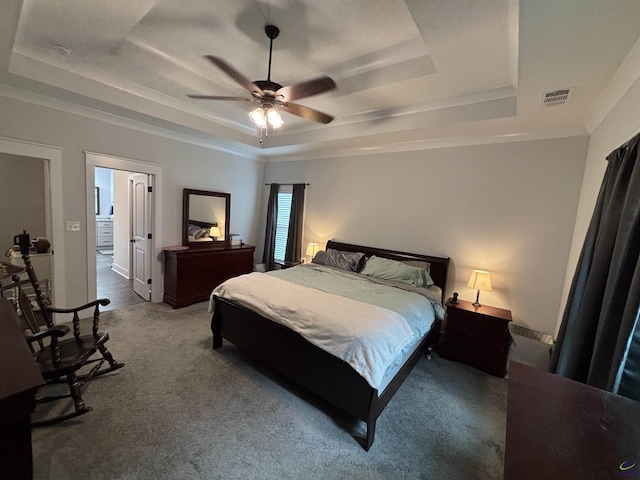 400 Rustic Live Oak Trl, Bonaire, GA 31005 - carpeted bedroom featuring a raised ceiling and ceiling fan