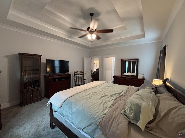 400 Rustic Live Oak Trl, Bonaire, GA 31005 - bedroom featuring a raised ceiling, light colored carpet, and ceiling fan
