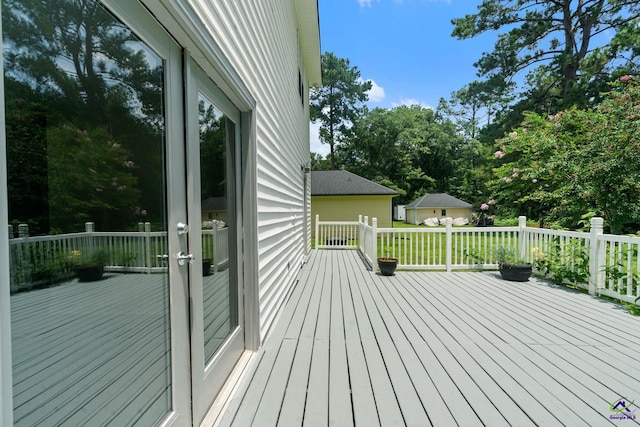 109 S Hiley Ct, Bonaire, GA 31005 - wooden deck featuring view of scattered trees