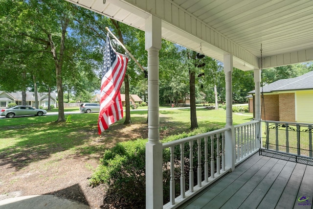 109 S Hiley Ct, Bonaire, GA 31005 - wooden porch with a yard