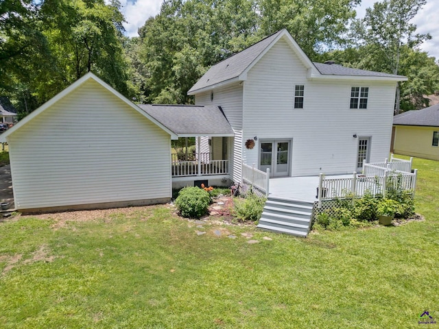 109 S Hiley Ct, Bonaire, GA 31005 - rear view of property with a yard, roof with shingles, and a deck