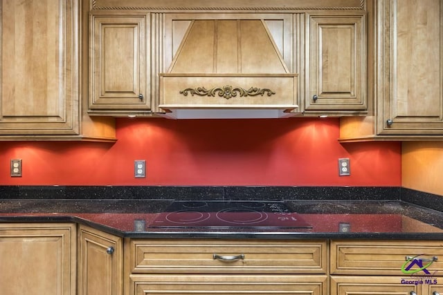 112 Springtime Dr, Warner Robins, GA 31088 - kitchen featuring black electric stovetop and premium range hood