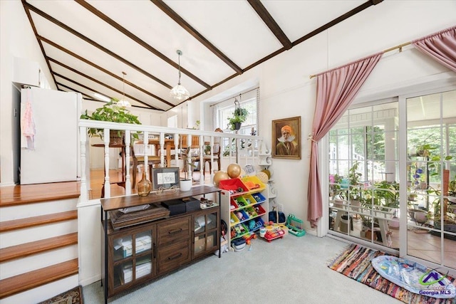 1414 Park Ave, Perry, GA 31069 - rec room with carpet and a chandelier