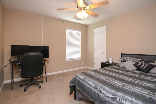 100 Scarlett Dr, Warner Robins, GA 31088 - bedroom with carpet, an office area, and ceiling fan
