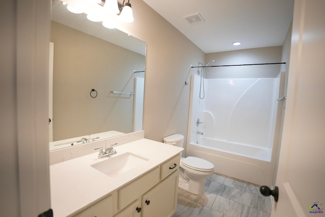 133 W River Cane Run, Perry, GA 31069 - full bathroom with vanity,  shower combination, marble finish floors, and recessed lighting