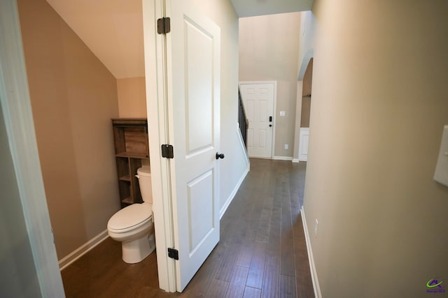 133 W River Cane Run, Perry, GA 31069 - hall with dark wood-style flooring and vaulted ceiling