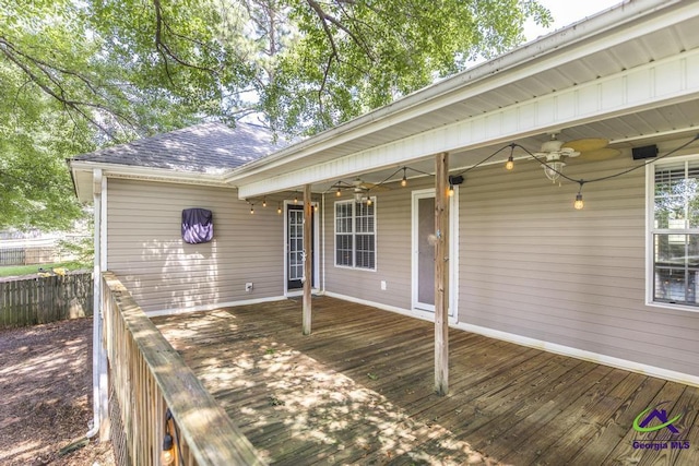 310 Woods Edge Way, Warner Robins, GA 31088 - deck featuring a ceiling fan