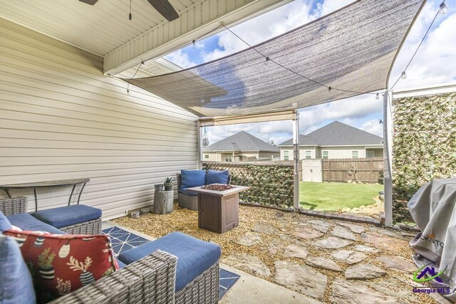 103 Cascades Ct, Bonaire, GA 31005 - view of patio / terrace with ceiling fan